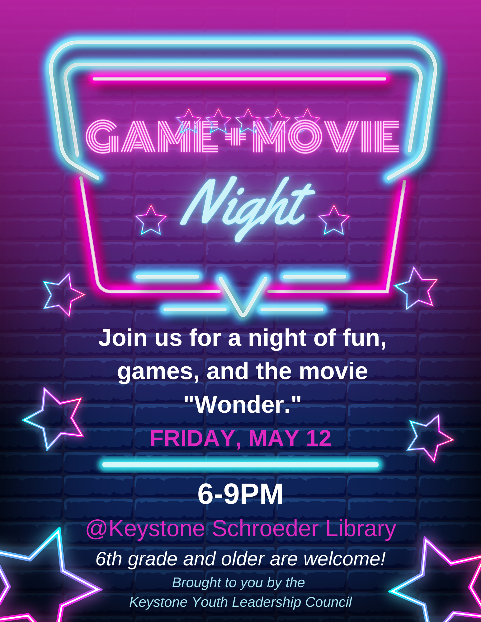 Blue Illustrated Movie Night Flyer.png